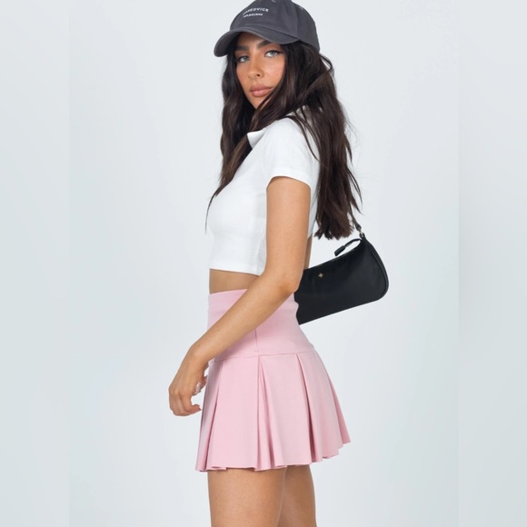 Pink Linen Skater Skirt - Picture 1 of 10